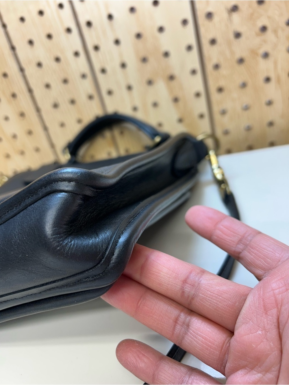 Coach Black Leather Top-Handle Briefcase with Gold Turn-Lock - Picture 10 of 13